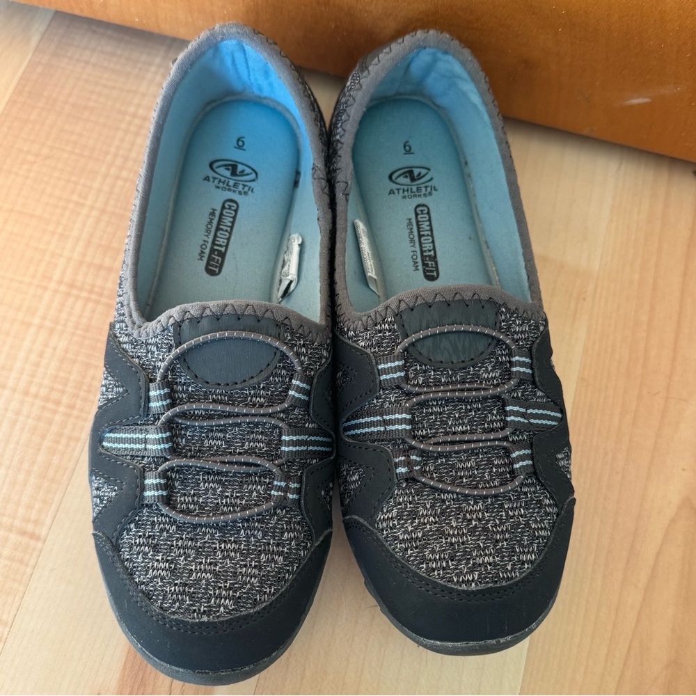 Athletic Works Gray and Blue Memory Foam Shoes